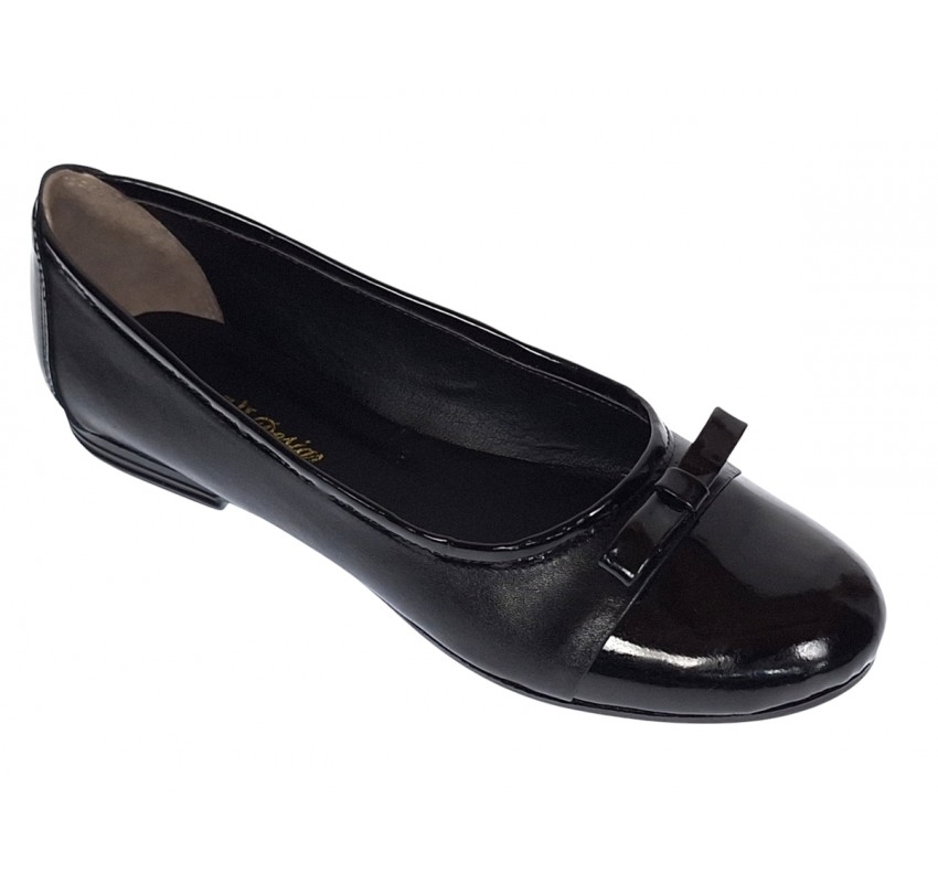 Balerini dama negri, eleganti - casual din piele naturala - Made in Romania FLONLAC