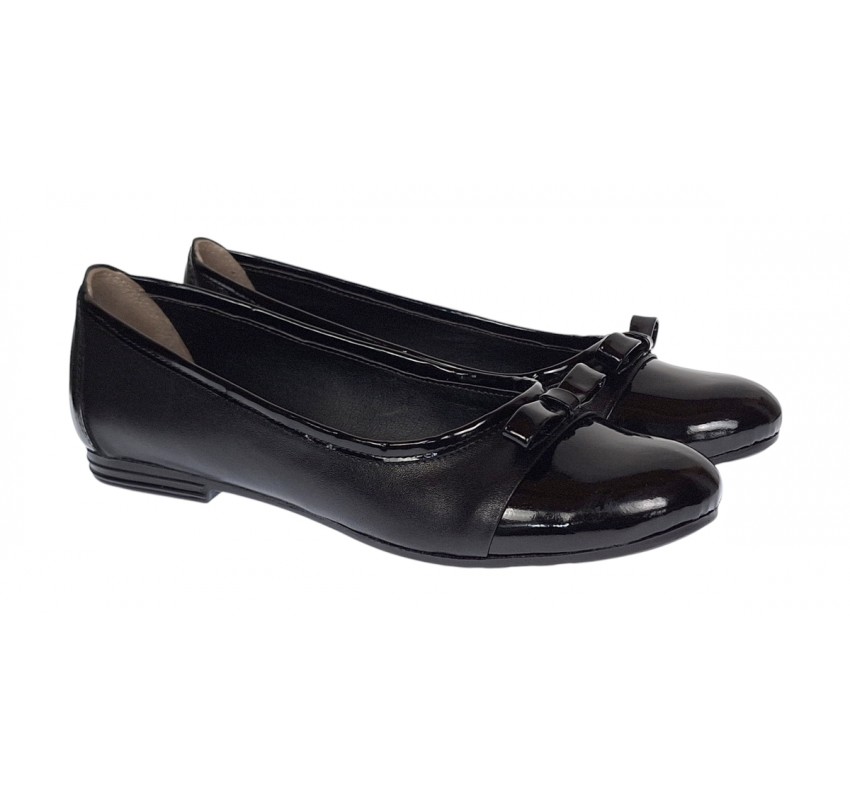 Balerini dama negri, eleganti - casual din piele naturala - Made in Romania FLONLAC