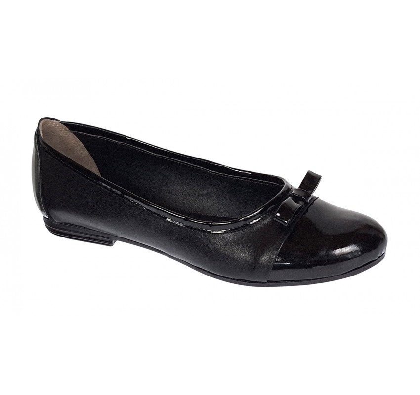 Balerini dama negri, eleganti - casual din piele naturala - Made in Romania FLONLAC