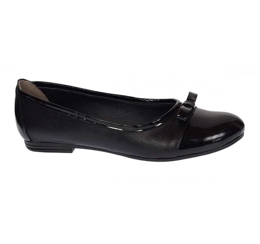 Balerini dama negri, eleganti - casual din piele naturala - Made in Romania FLONLAC