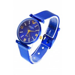 Set ceas dama si bratara, Francesca di Geneva, curea albastra si cadran albastru - FR12AA