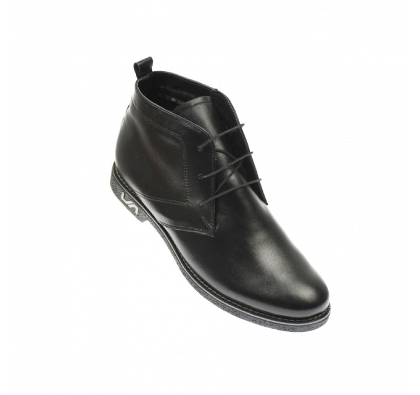 Ghete dama, negre, casual, din piele naturala - G01NBOXN