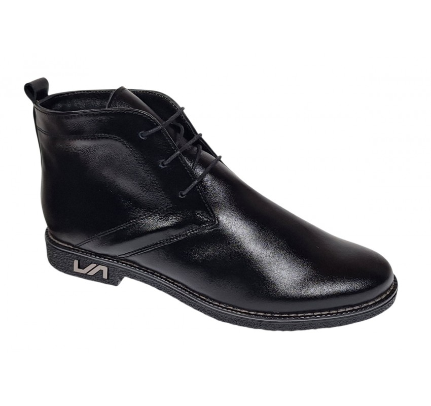 Ghete dama negre casual din piele naturala - G01NBOXN