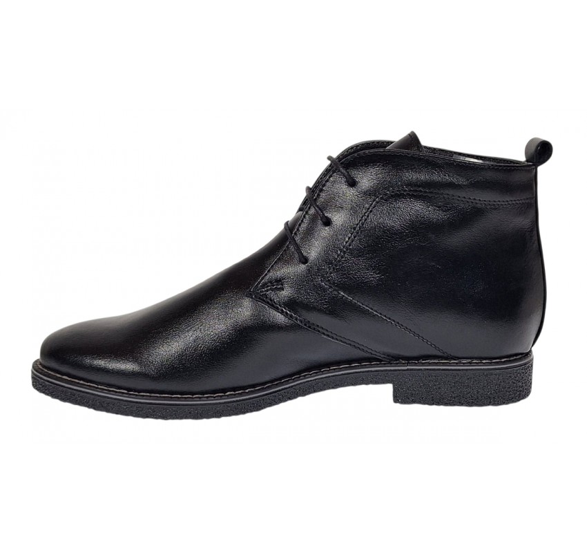 Ghete dama negre casual din piele naturala - G01NBOXN