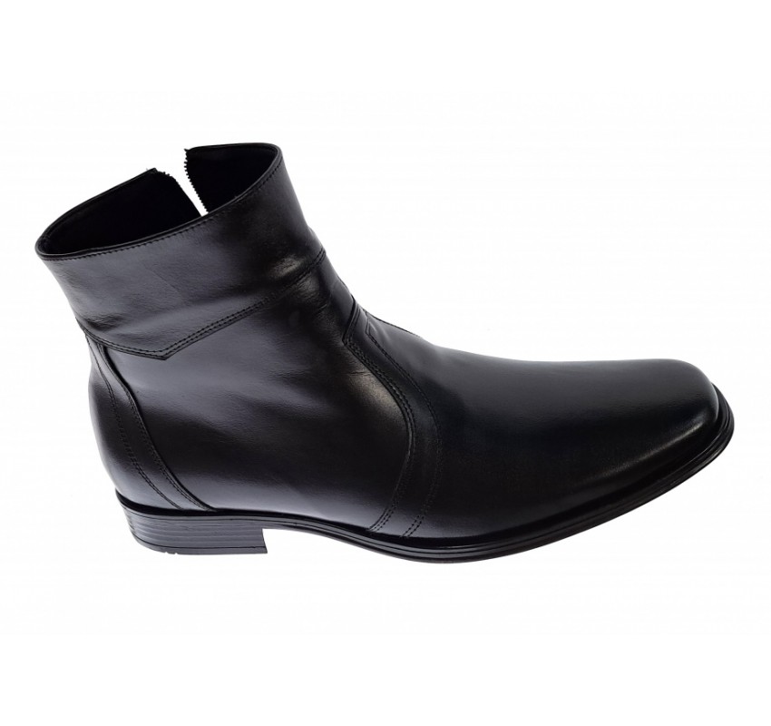Ghete barbati elegante din piele naturala negre cu fermoar G04NOU