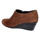 Marimea 37 Botine dama din piele naturala intoarsa Maro Brun cu platforme de 5 cm - Mira Velur 