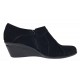 Botine dama negre din piele naturala intoarsa cu platforme de 5 cm - Mira Velur