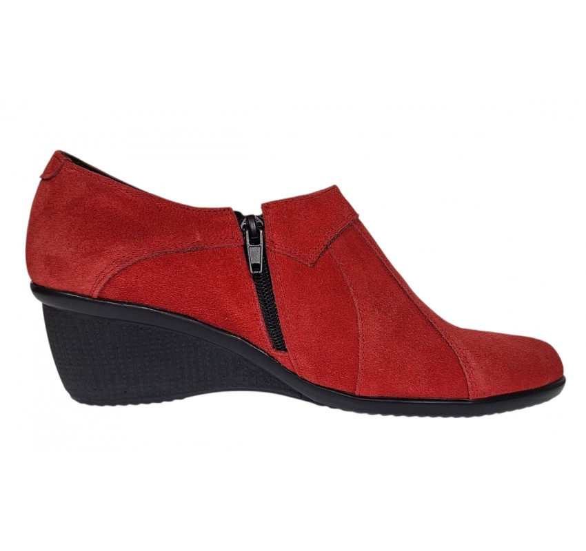 Botine dama negre din piele naturala intoarsa cu platforme de 5 cm - Mira Velur