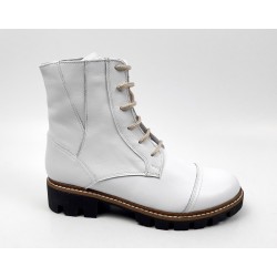 Ghete dama albe, din piele naturala imblanite G2107ALB