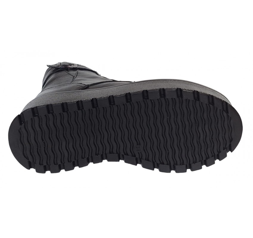 Ghete dama din piele naturala - Model imblanit cu platforme de 5cm G215N