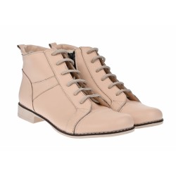 Ghete dama casual din piele naturala, imblanite - Made in Romania G21BEJBOX