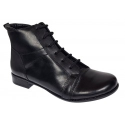 Ghete dama casual din piele naturala, cu siret si fermoar G21NBOX