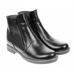 Ghete dama casual din piele naturala box imblanite Negru G25NEGRU