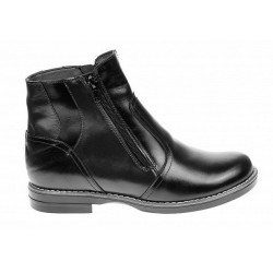 Ghete dama casual din piele naturala box imblanite Negru G25NEGRU