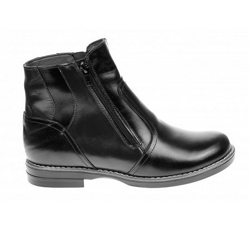 Ghete dama casual din piele naturala box imblanite Negru G25NEGRU