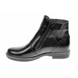 Ghete dama casual din piele naturala box imblanite Negru G25NEGRU