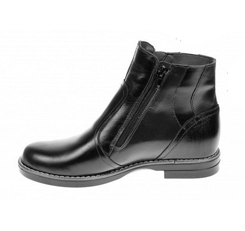 Ghete dama casual din piele naturala box imblanite Negru G25NEGRU