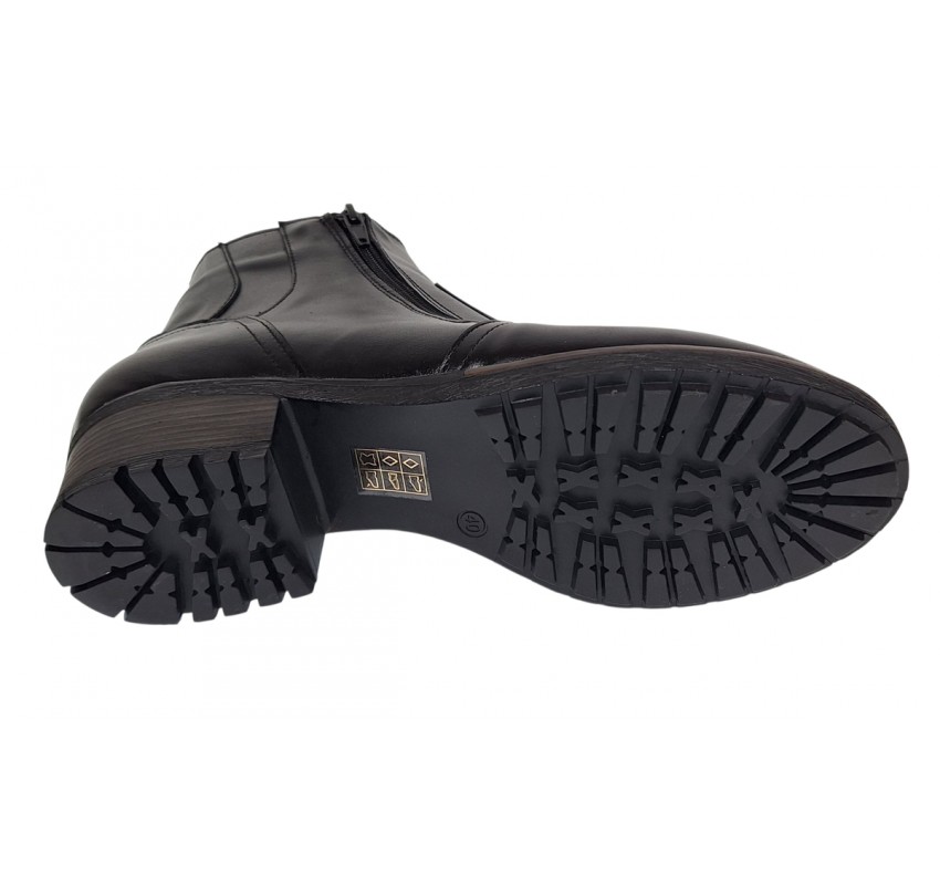 Ghete dama din piele naturala negre imblanite G2NFER
