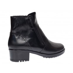 Ghete dama din piele naturala, cu doua fermoare, imblanite G2NFER