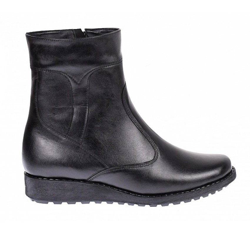 Ghete dama orto negre din piele naturala imblanite G964N