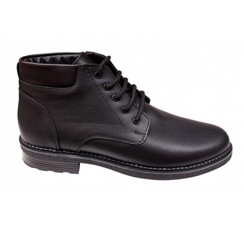 Ghete barbati casual negre din piele naturala imblanite GB101N