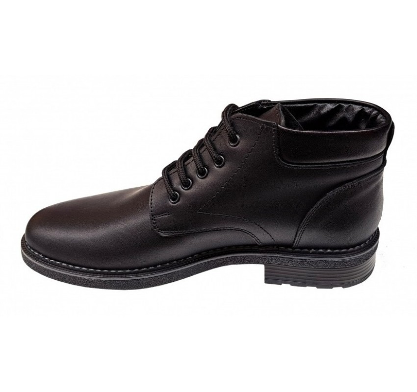 Ghete barbati casual negre din piele naturala imblanite GB101N