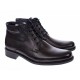 Ghete barbati imblanite din piele naturala elegante de culoare neagra GB33N