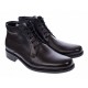 Ghete barbati imblanite din piele naturala elegante de culoare neagra GB33N