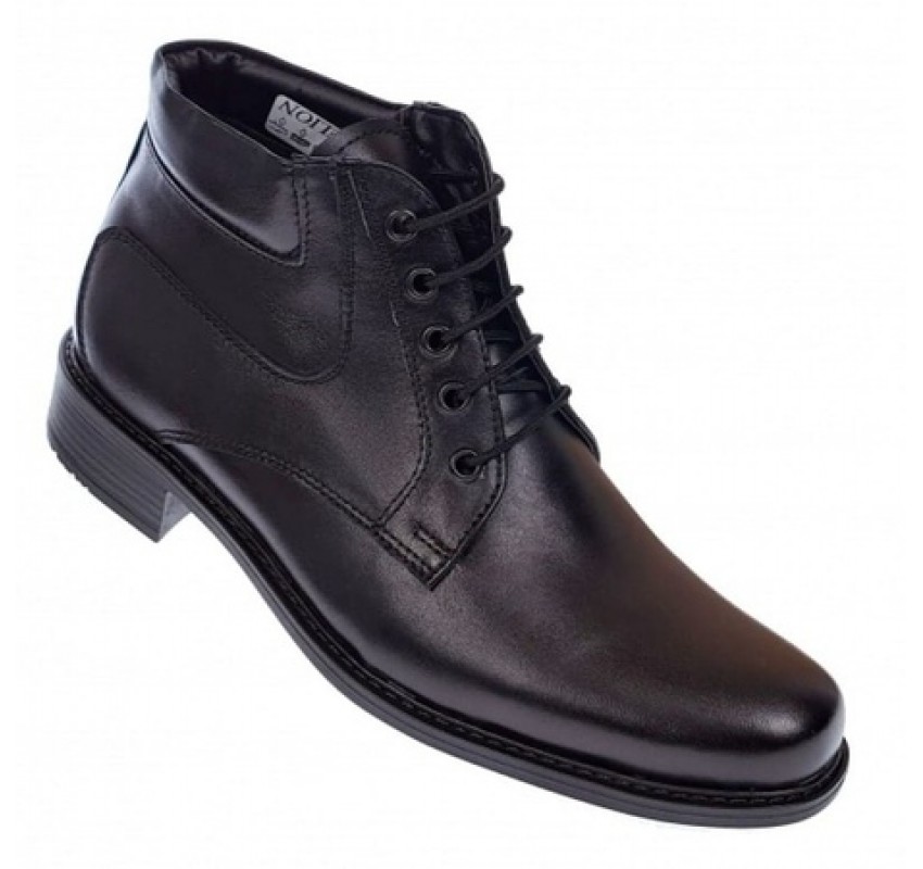 Ghete barbati imblanite din piele naturala elegante de culoare neagra GB33N