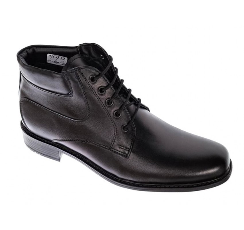 Ghete barbati imblanite din piele naturala elegante de culoare neagra GB33N