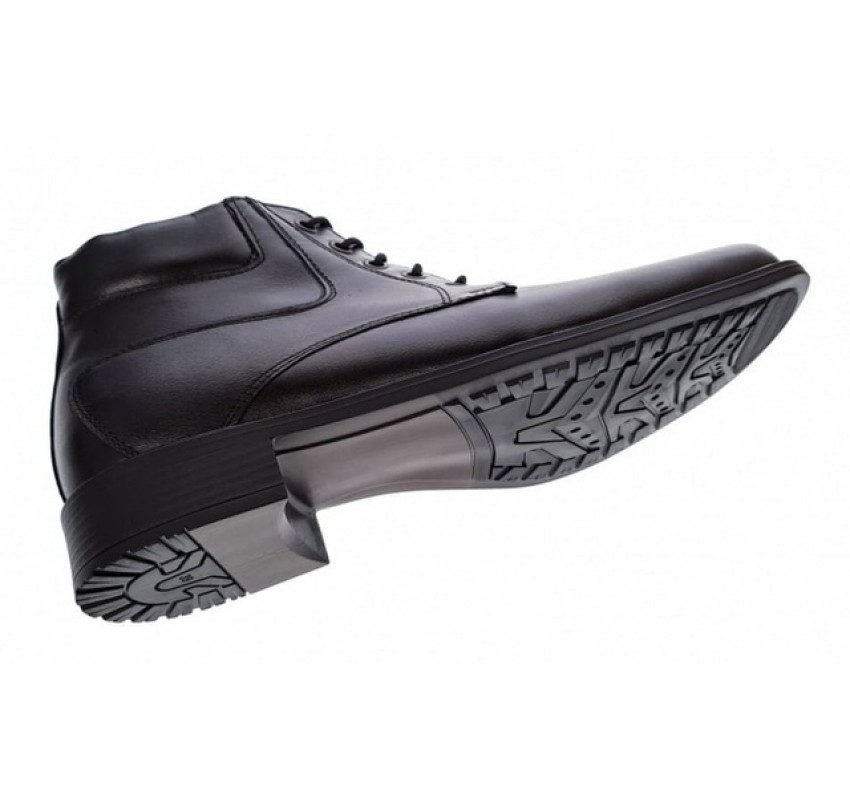Ghete barbati imblanite din piele naturala elegante de culoare neagra GB33N