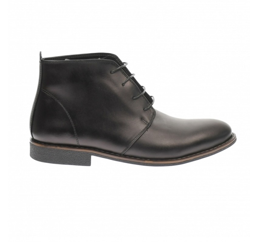 Ghete barbati office negre din piele naturala GB43NEGRU