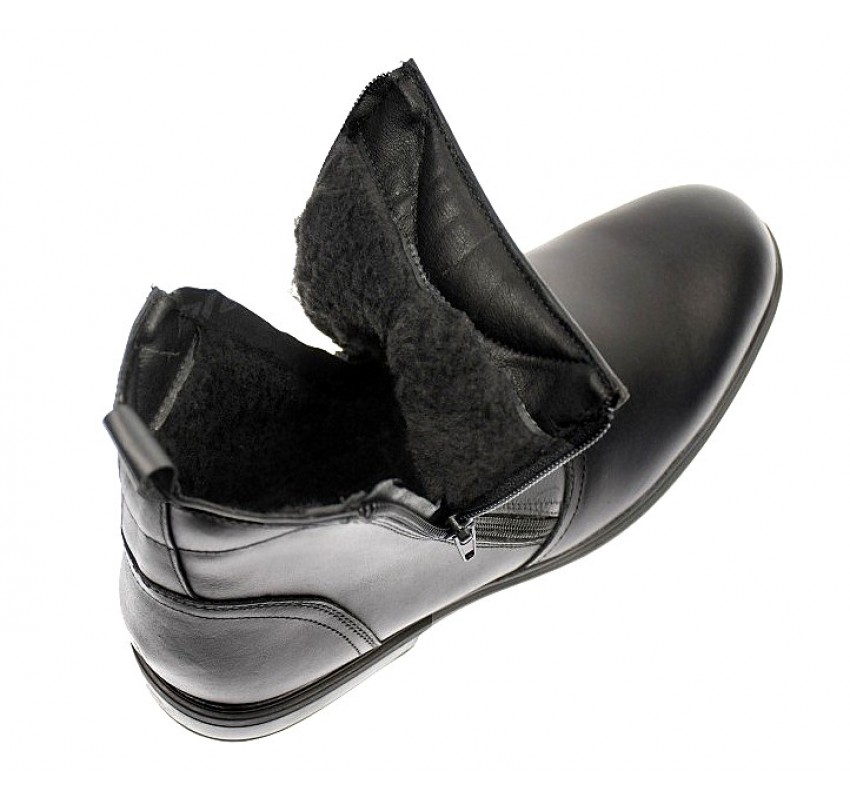 Ghete barbati casual din piele naturala cu fermoar imblanite - GB44N Marimea 41