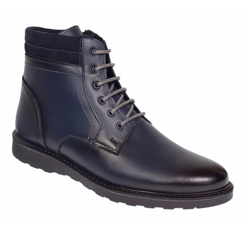 Ghete barbati din piele naturala (imblanite) bleumarin - GB601BLU Ghete barbati din piele naturala (imblanite) bleumarin - GB601BLU
