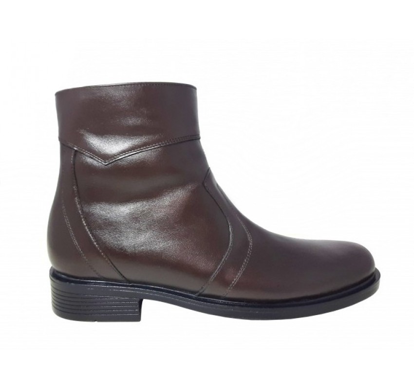 Ghete barbati elegante din piele naturala, cu fermoar Maro GB99MARO Ghete barbati elegante din piele naturala, cu fermoar Maro GB99MARO