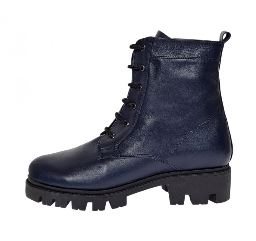 Ghete dama casual din piele naturala bleumarin GD205BL