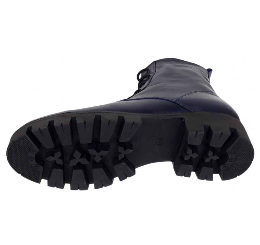 Ghete dama casual din piele naturala bleumarin GD205BL