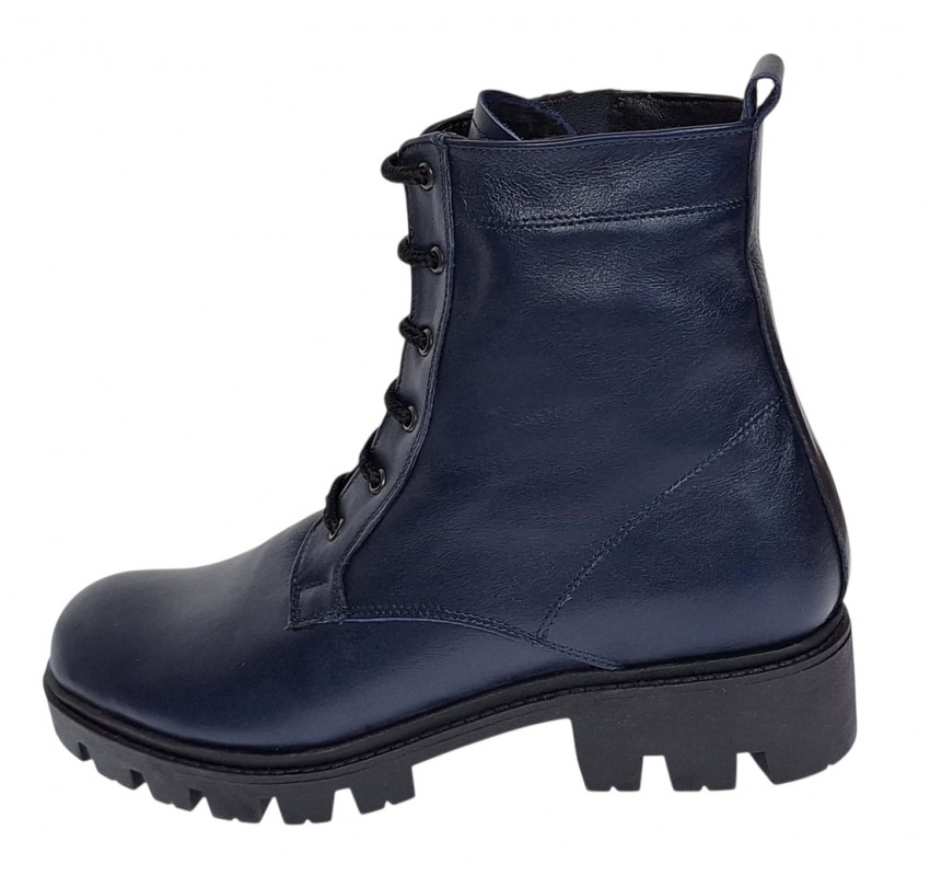 Ghete dama casual din piele naturala bleumarin GD205BL