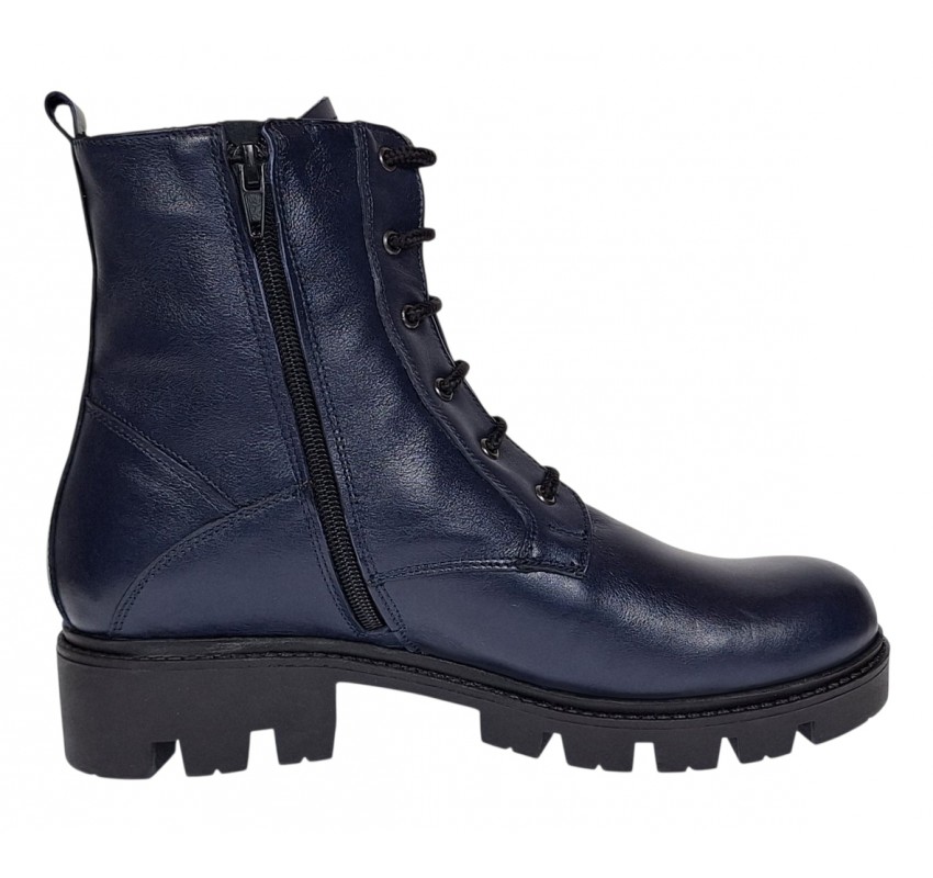 Ghete dama casual din piele naturala bleumarin GD205BL