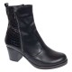 Ghete dama casual imblanite din piele naturala de culoare neagra GD206NBOX