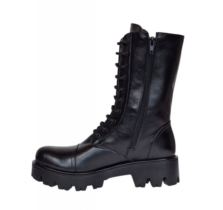 Ghete dama casual din piele naturala imblanite Daiki 289N