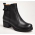 Ghete dama din piele naturala negre cu fermoar imblanite Maia - GD680N