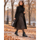 Ghete dama din piele naturala negre cu fermoar imblanite Maia - GD680N