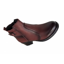 Ghete dama din piele naturala, cu fermoar, imblanite, bordo, Maia - GD680VIS