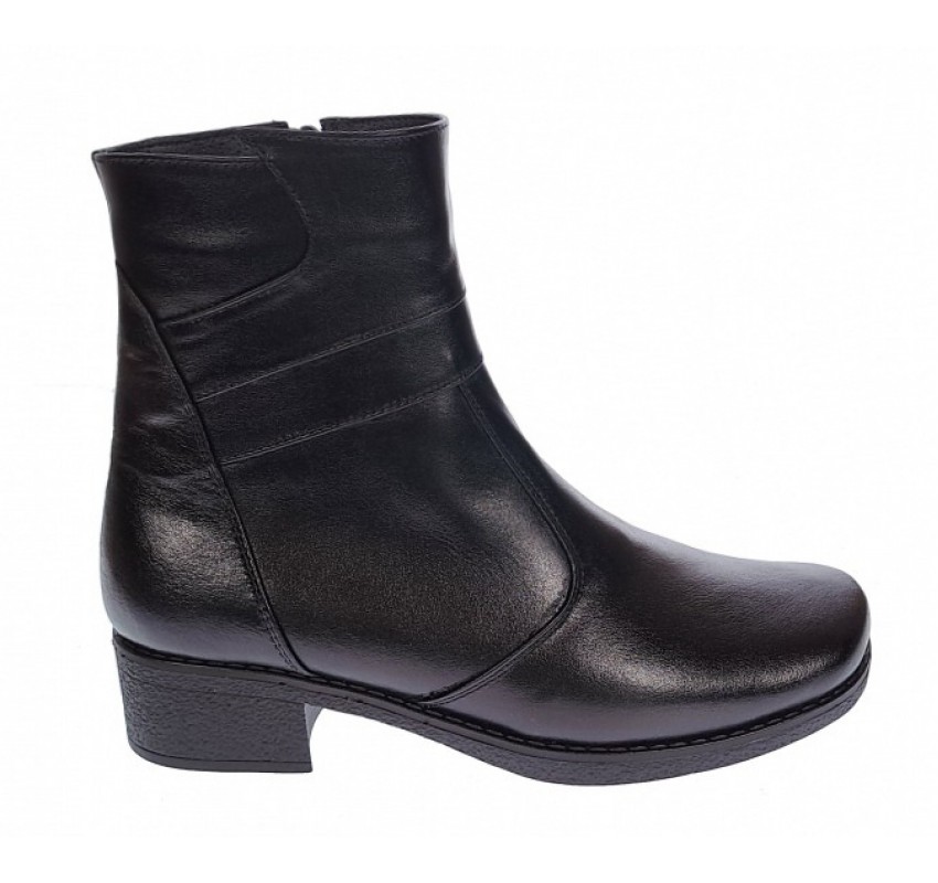 Ghete dama casual imblanite din piele naturala cu fermoar GD6N