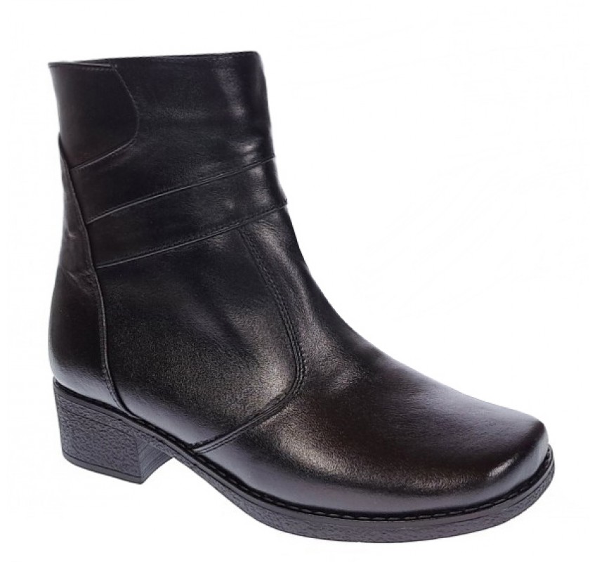 Ghete dama casual imblanite din piele naturala cu fermoar GD6N