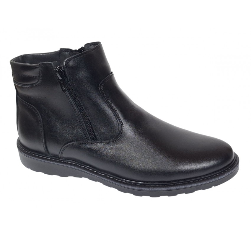 Ghete barbati casual din piele naturala cu fermoar imblanite Corsa - GF1203CSN