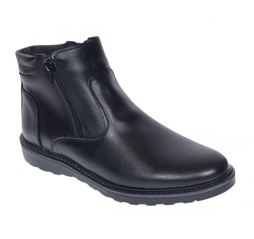 Ghete barbati casual din piele naturala cu fermoar imblanite Corsa - GF1203CSN Ghete barbati casual din piele naturala cu fermoar imblanite Corsa - GF1203CSN