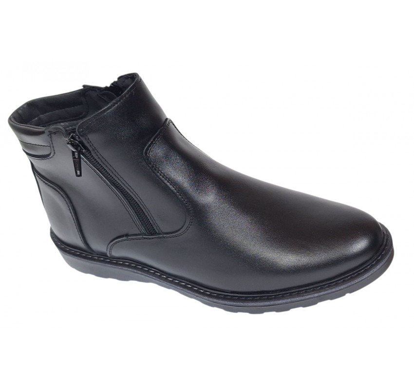 Ghete barbati casual din piele naturala cu fermoar imblanite Corsa - GF1203CSN