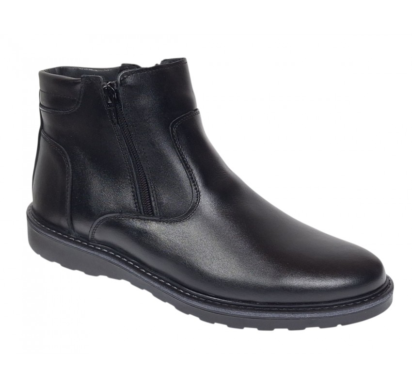 Ghete barbati casual din piele naturala cu fermoar imblanite Corsa - GF1203CSN